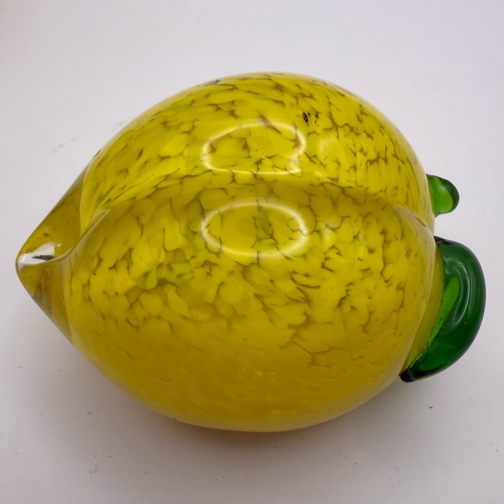 Pair of Yellow Summer Lemon Zest Delight Heavy Glass Paper Weight (2) - Picture 6 of 10
